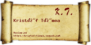 Kristóf Tímea névjegykártya