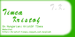 timea kristof business card